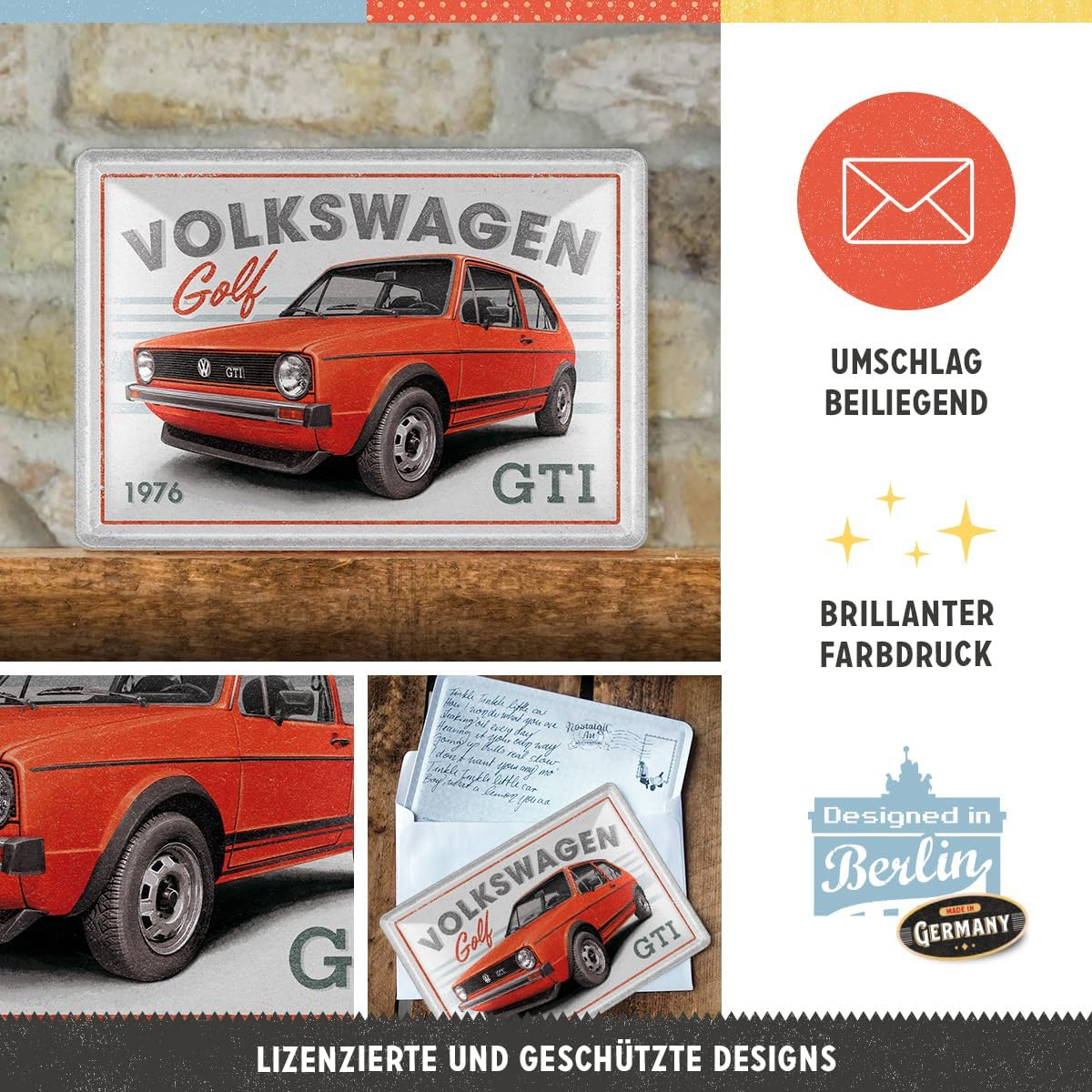 Carte postala metalica VW Golf GTI 1976 [4]
