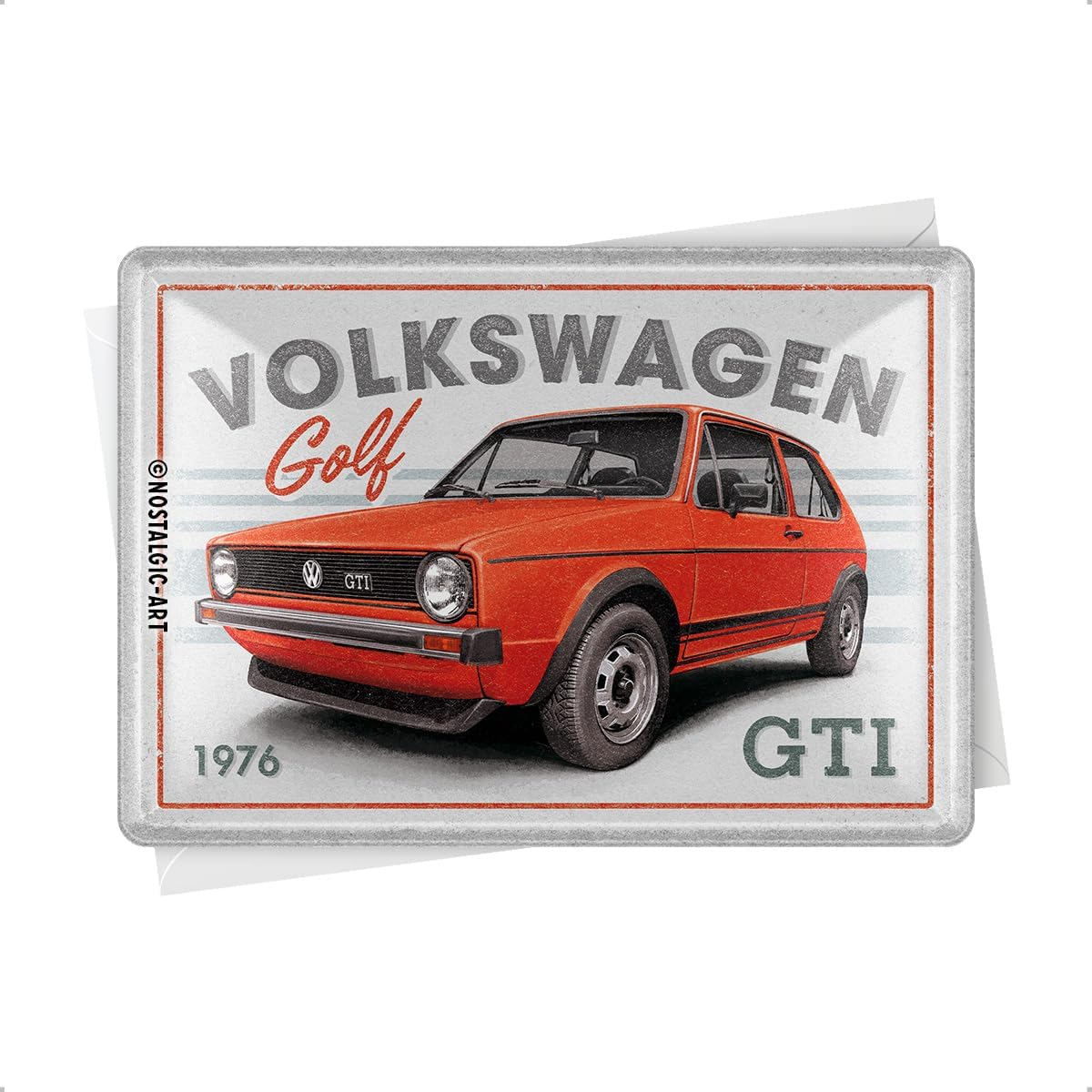 Carte postala metalica VW Golf GTI 1976 [2]