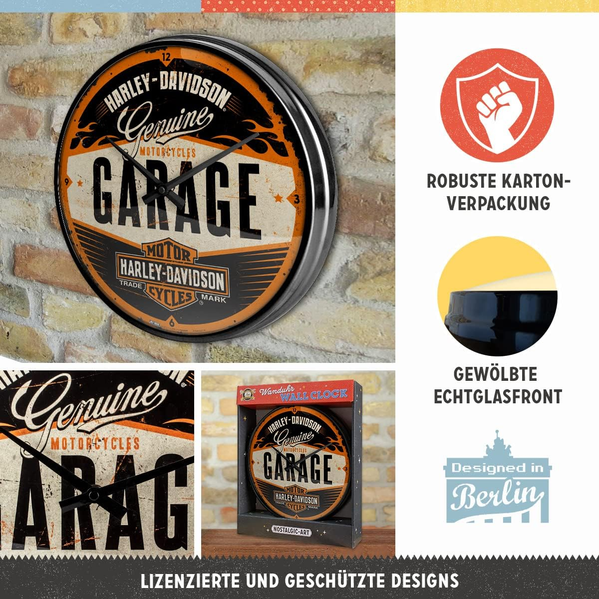 Ceas de perete Harley-Davidson Garaj [4]