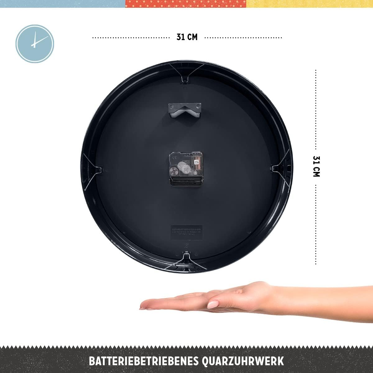 Ceas de perete Mercedes-Benz Silver & Blue 31cm - Albastru si Argintiu [2]