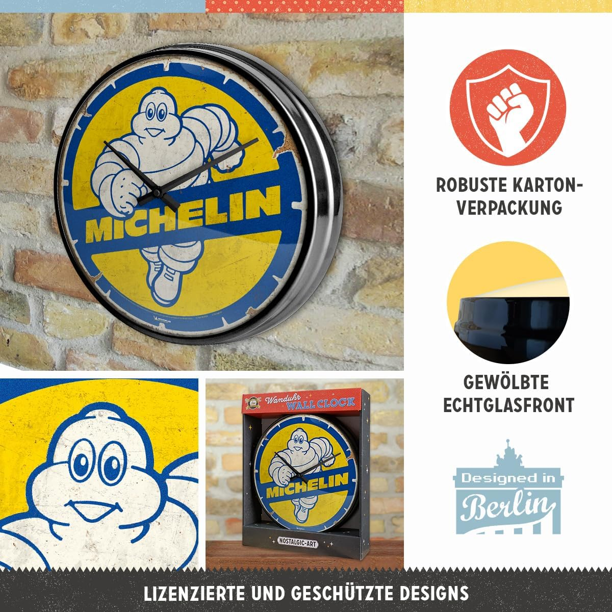 Ceas de perete Michelin - Bibendum 80s 31cm [3]