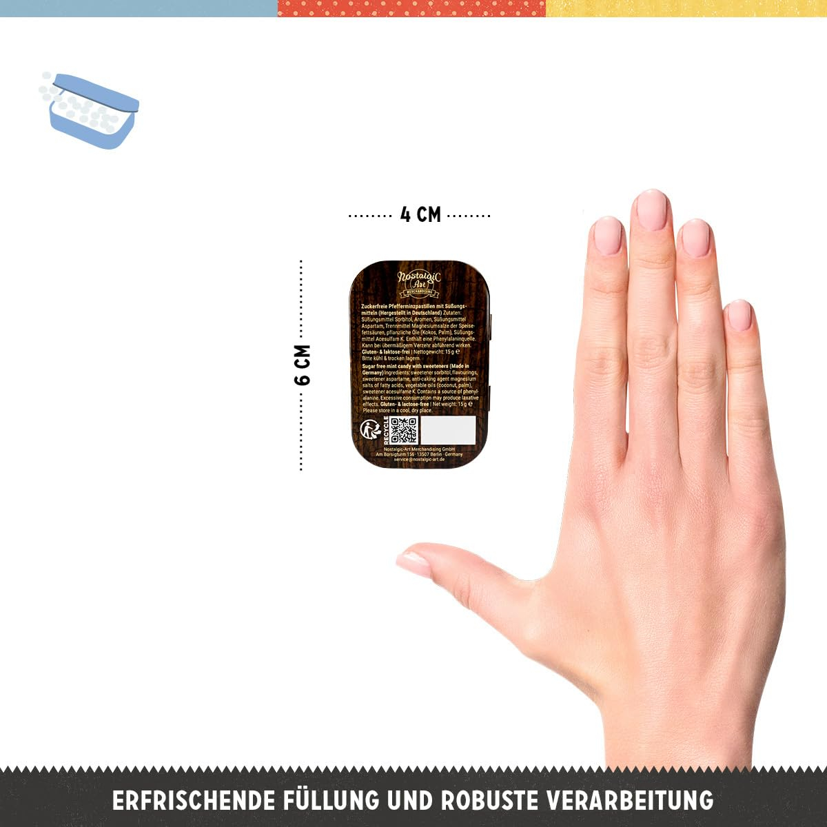 Cutie de buzunar Nostalgic-Art, 4x6x1.6 cm -Beer O' Clock Glasses [2]