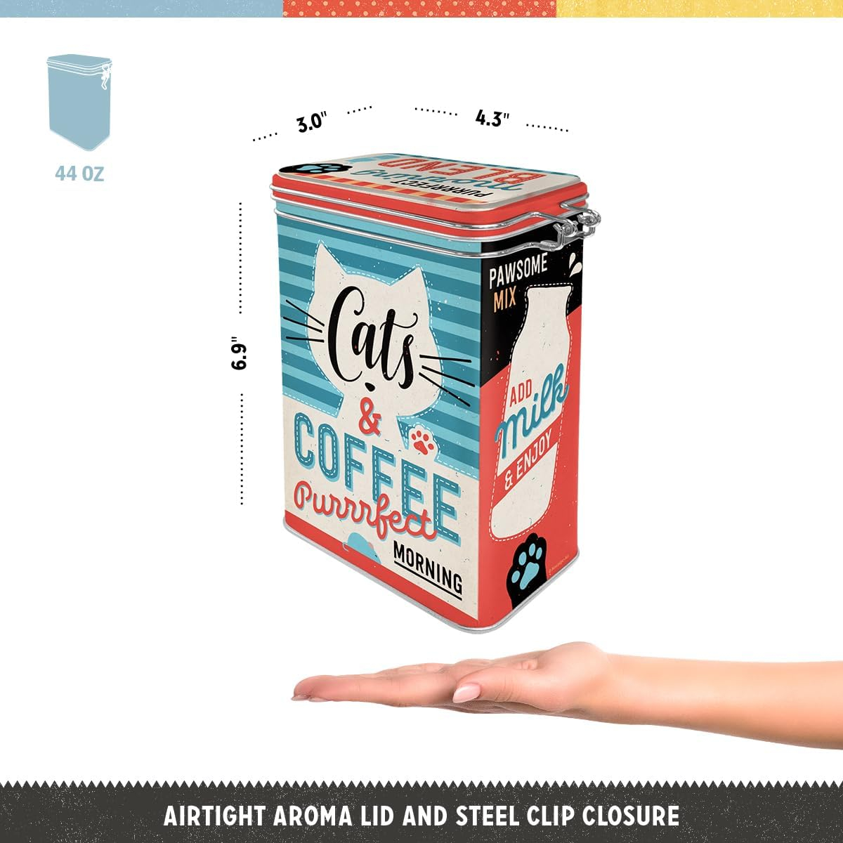 Cutie metal capac etans L Cats & Coffee - Pisici si Cafea [3]