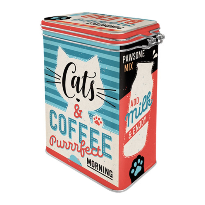Cutie metal capac etans L Cats & Coffee - Pisici si Cafea [2]