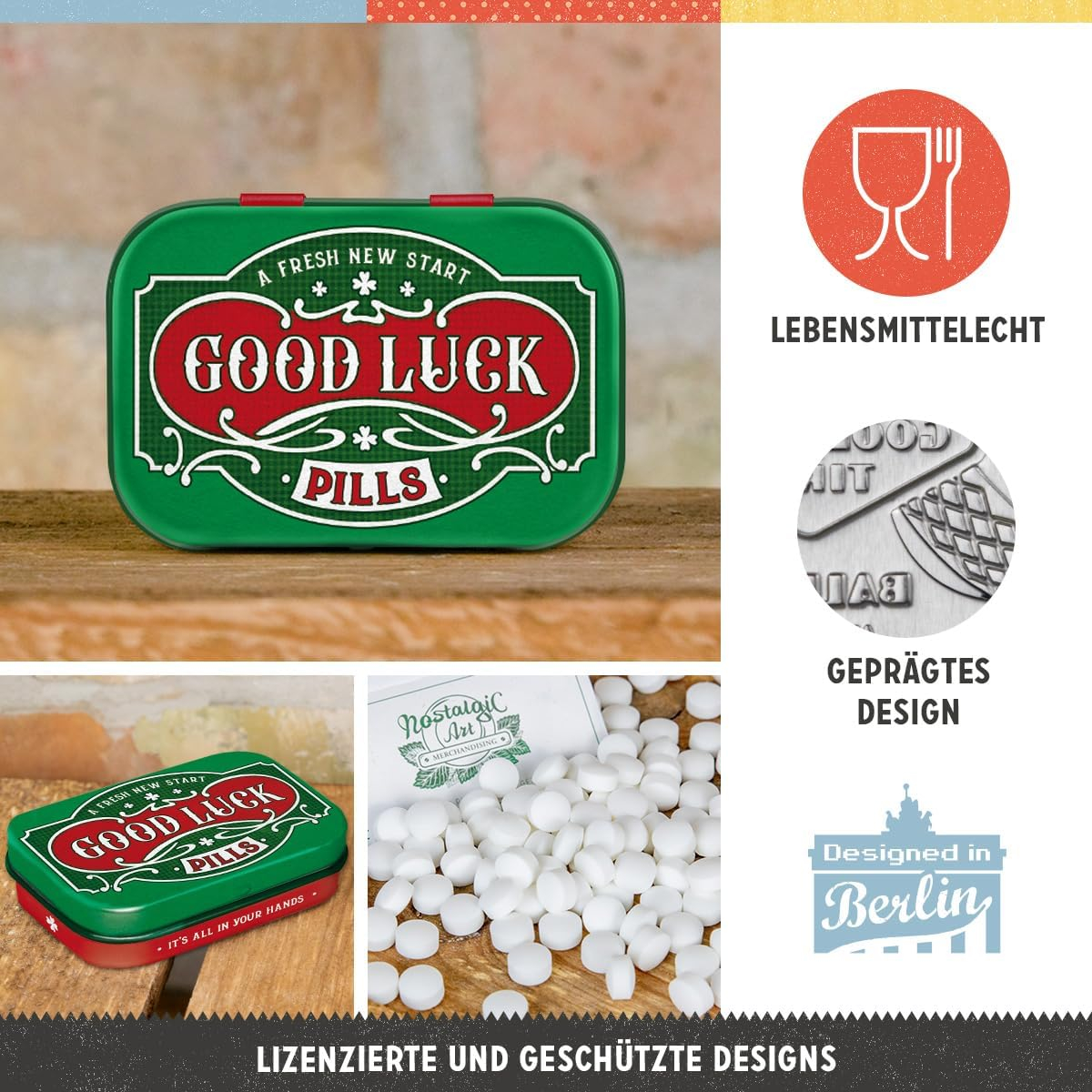 Cutie metalica de buzunar Good Luck Pills - Pastile cu multa bafta [3]