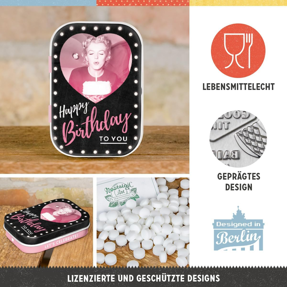 Cutie metalica de buzunar Marilyn - Happy Birthday [3]