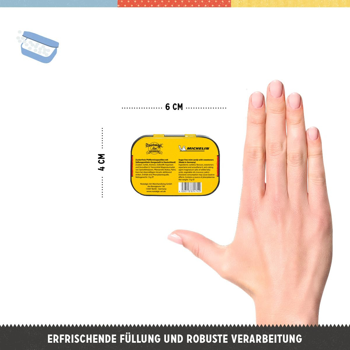 Cutie metalica de buzunar MICHELIN - Bibendum - Galben [2]