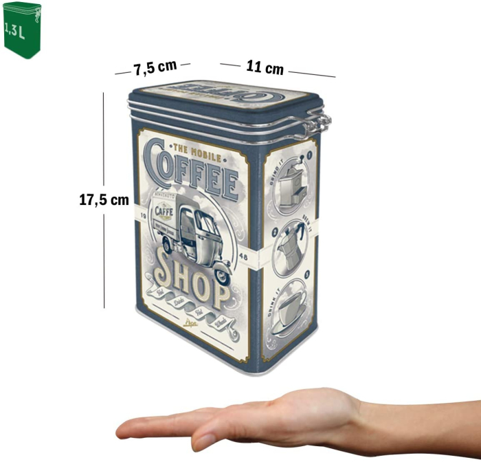 Cutie metalica etansa Ape - Coffee Shop - Cafeneaua Mobila [3]