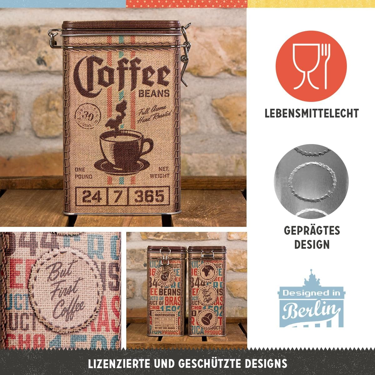 Cutie metalica etansa Coffee Sack [3]