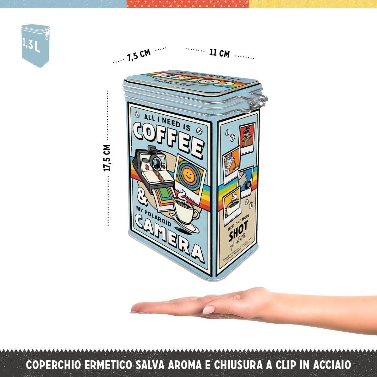 Cutie metalica etansa Polaroid - Coffee & Camera [3]