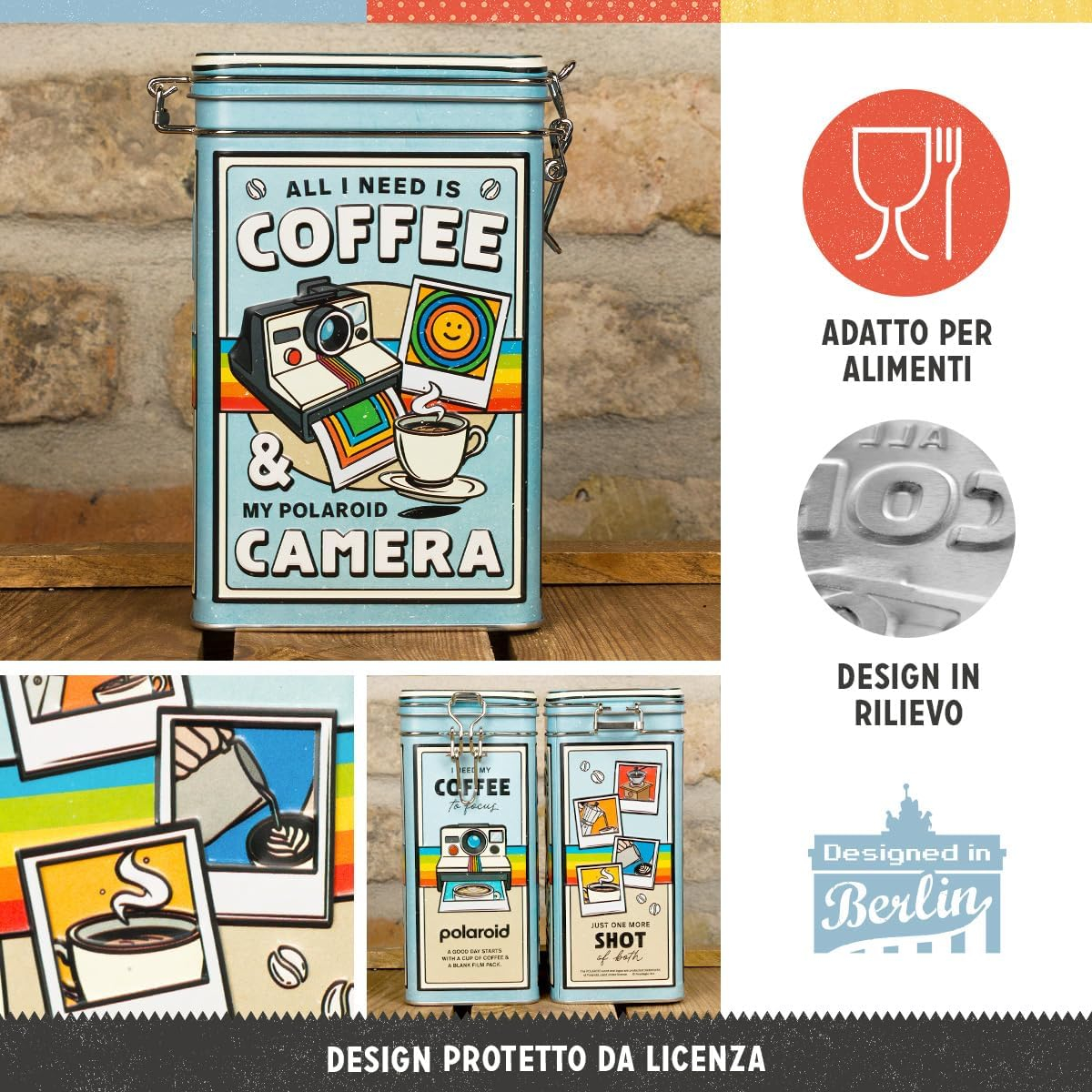 Cutie metalica etansa Polaroid - Coffee & Camera [4]