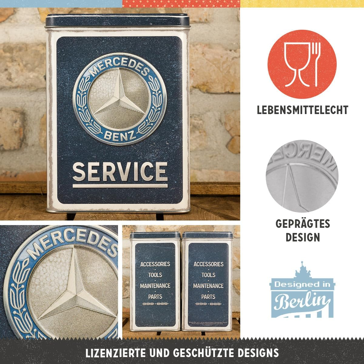 Cutie metalica L Mercedes-Benz Service Emblema Albastra [4]