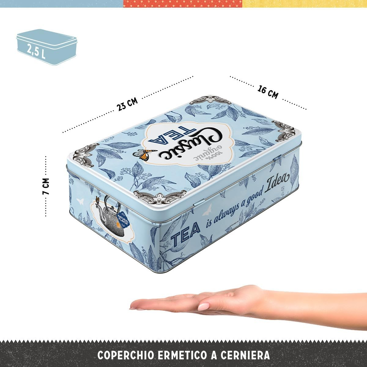 Cutie metalica plata Classic Tea [3]