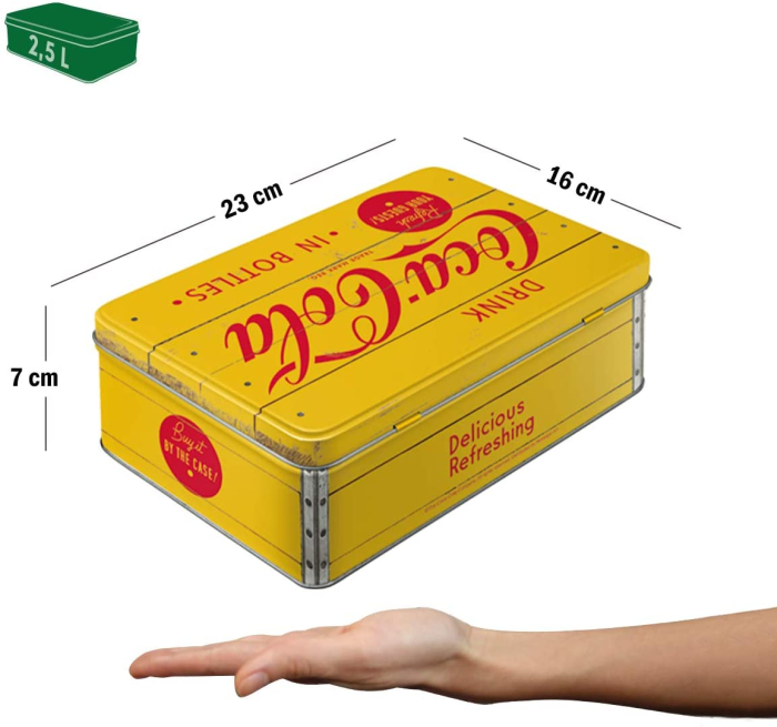 Cutie metalica plata Coca-Cola - Logo Yellow [3]
