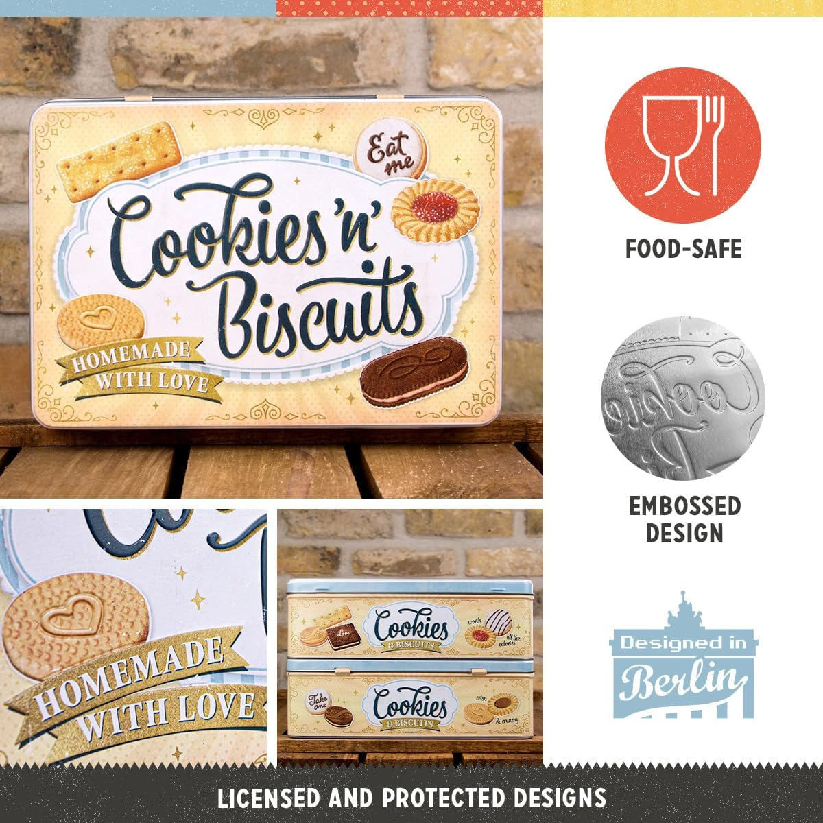 Cutie metalica plata Cookies 'n' Biscuits - Biscuiti si Fursecuri [3]