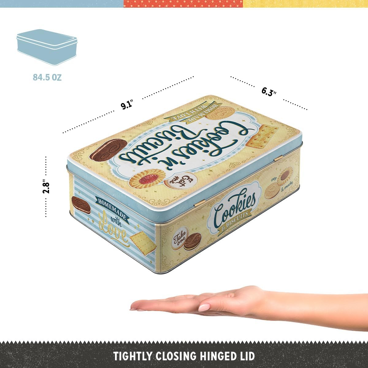 Cutie metalica plata Cookies 'n' Biscuits - Biscuiti si Fursecuri [4]