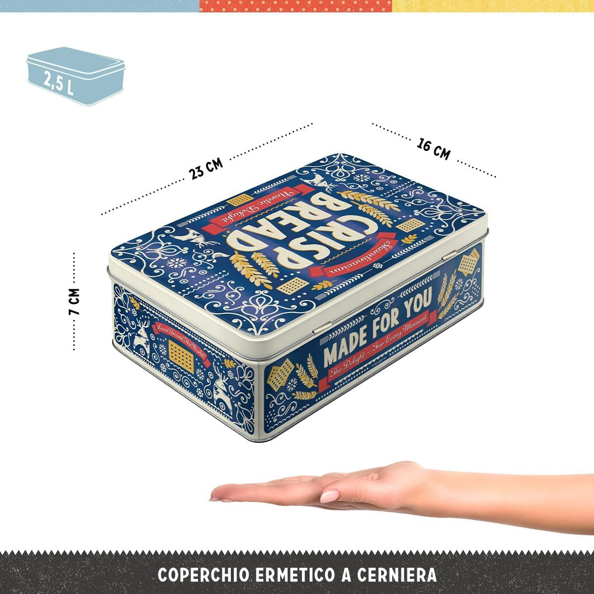 Cutie metalica plata Crisp Bread [3]