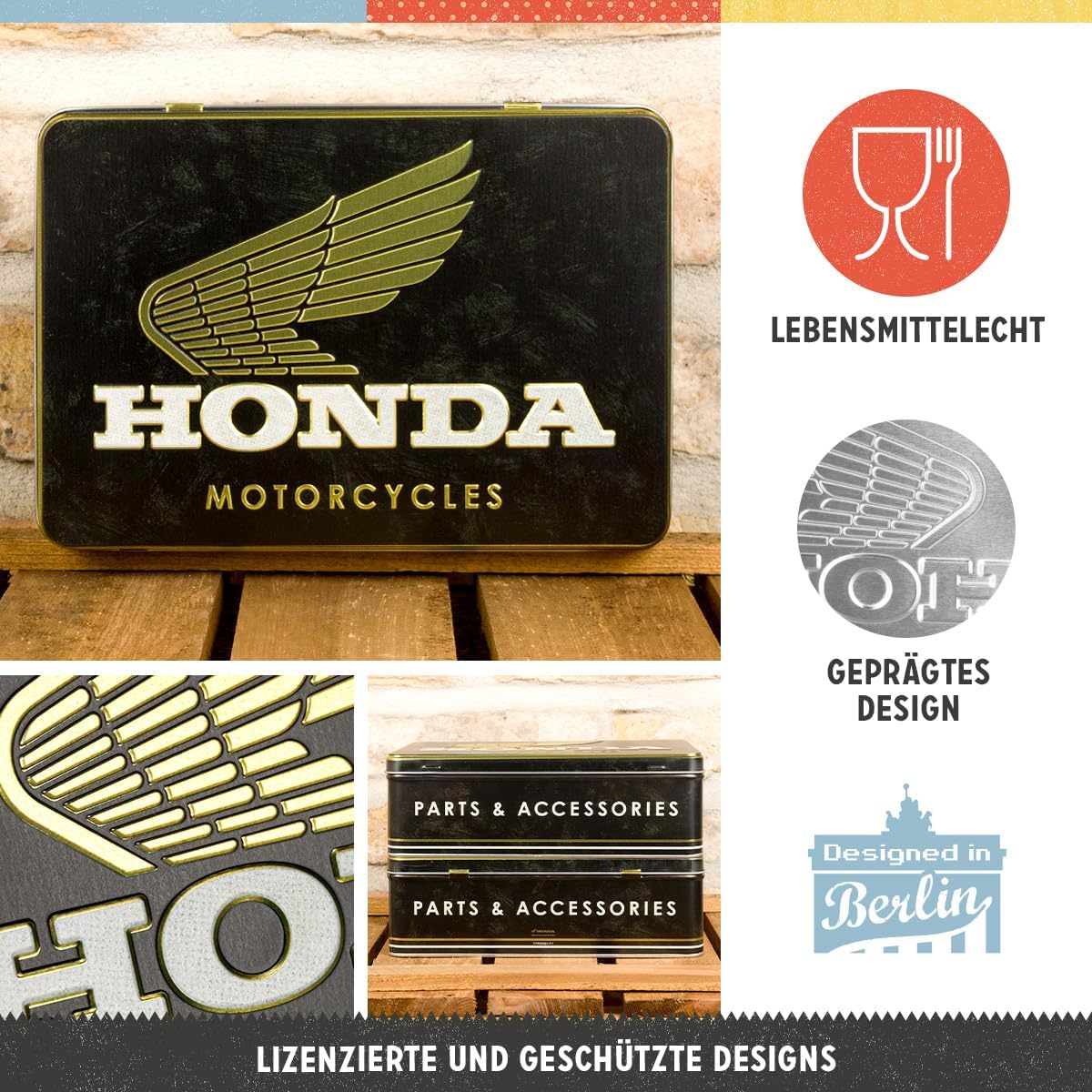 Cutie metalica plata Honda MC Parts & Accessories Gold [4]