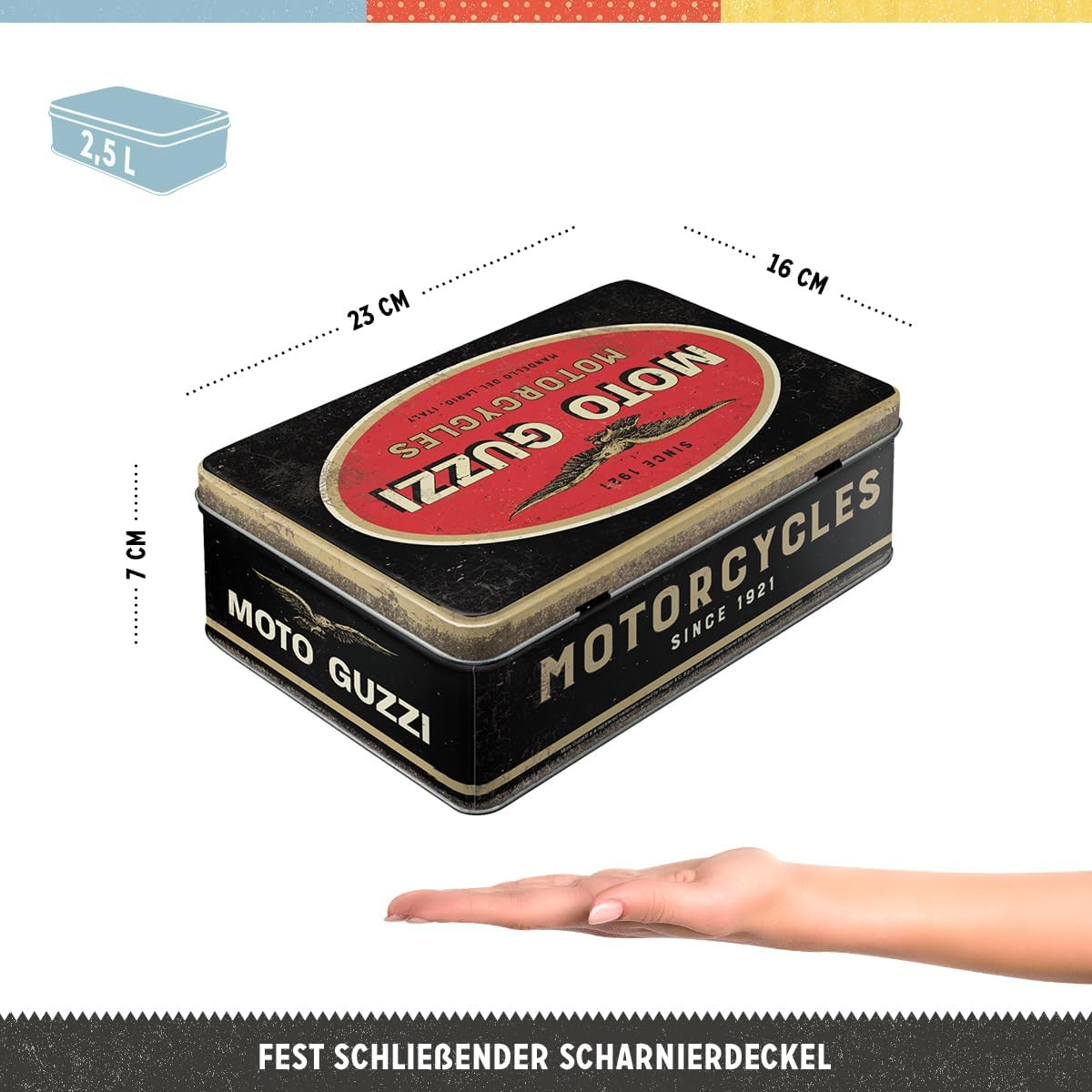 Cutie metalica plata Moto Guzzi - Logo [3]