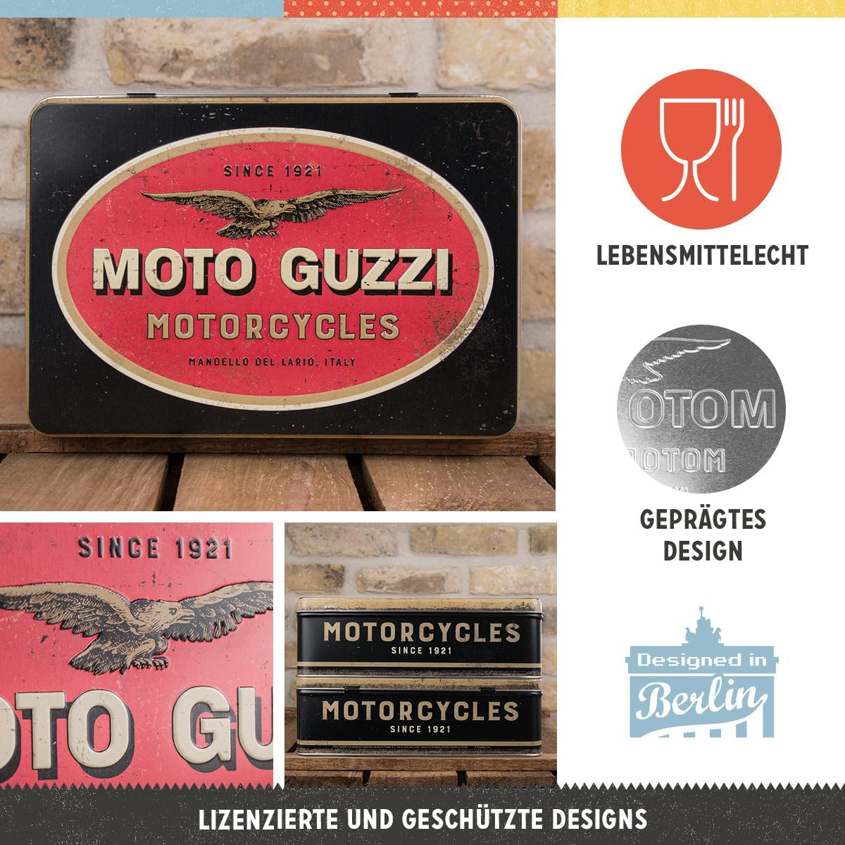 Cutie metalica plata Moto Guzzi - Logo [4]