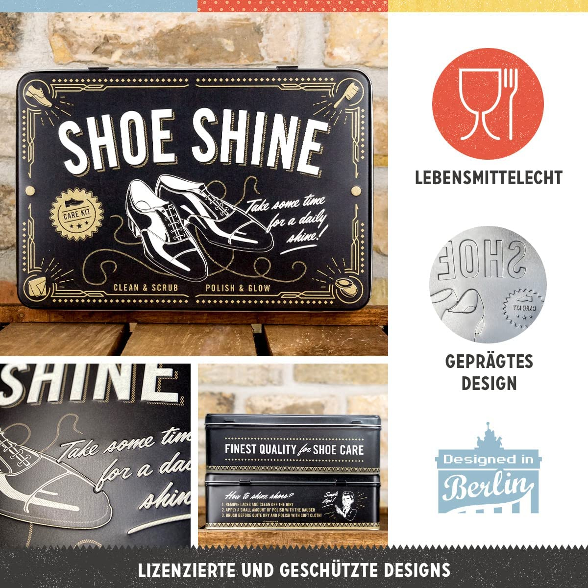 Cutie metalica plata Shoe Shine - Crema de pantofi [4]