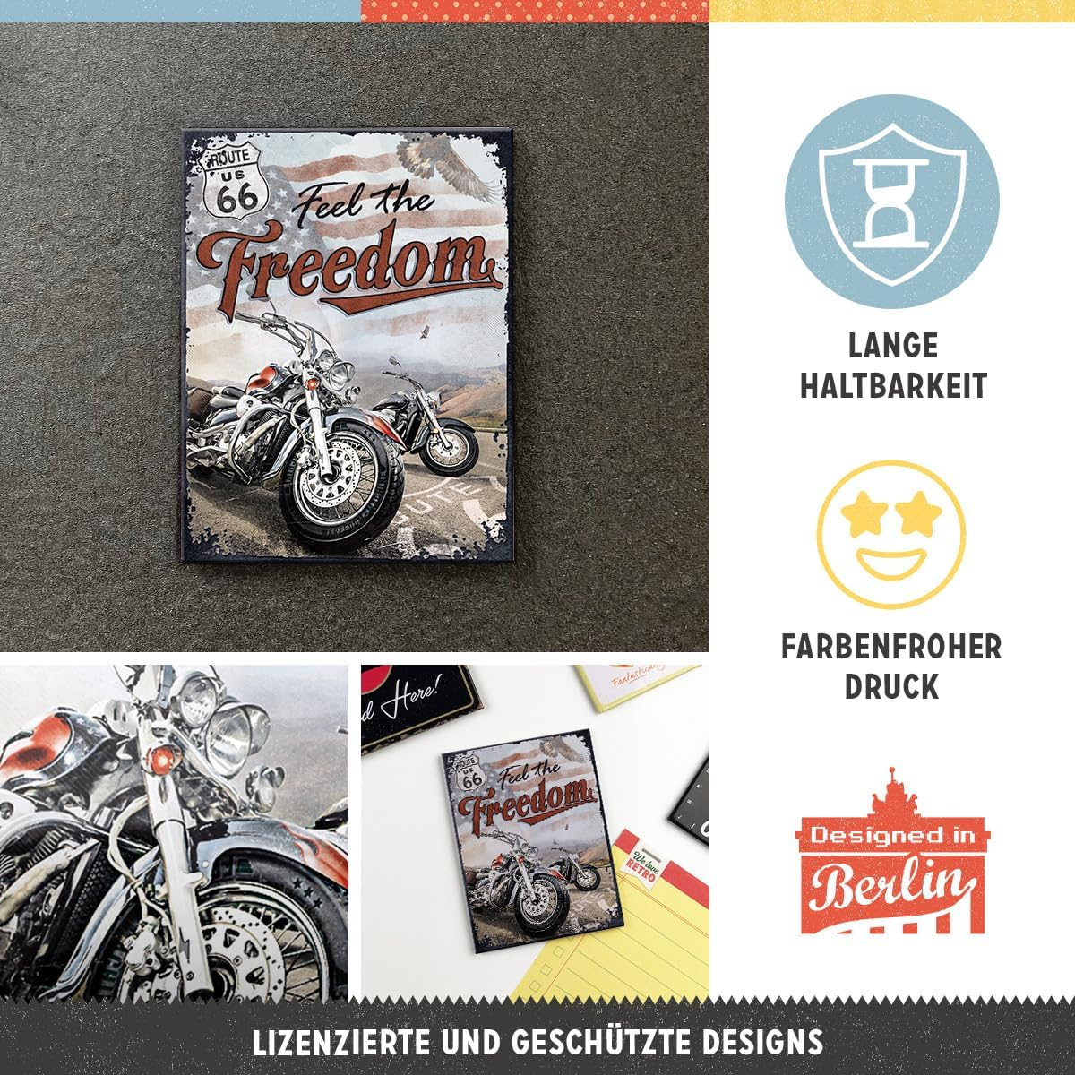 Magnet 6x8 cm Route 66 Freedom - Soseaua 66 - Libertate [3]