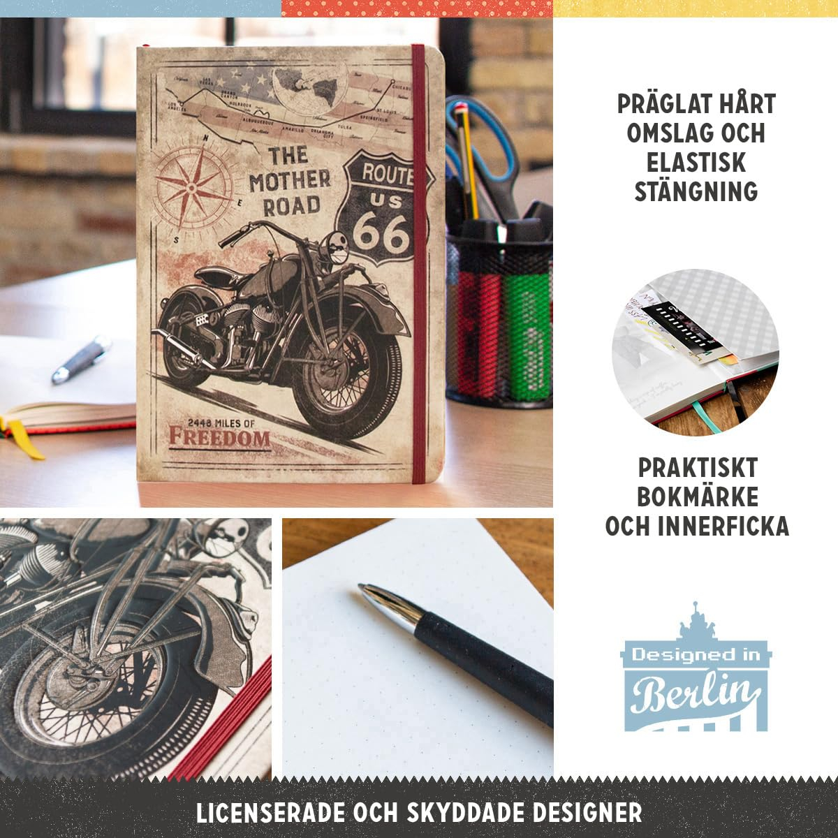 Notebook Route 66 Bike Map - Harta si Motocicleta [4]