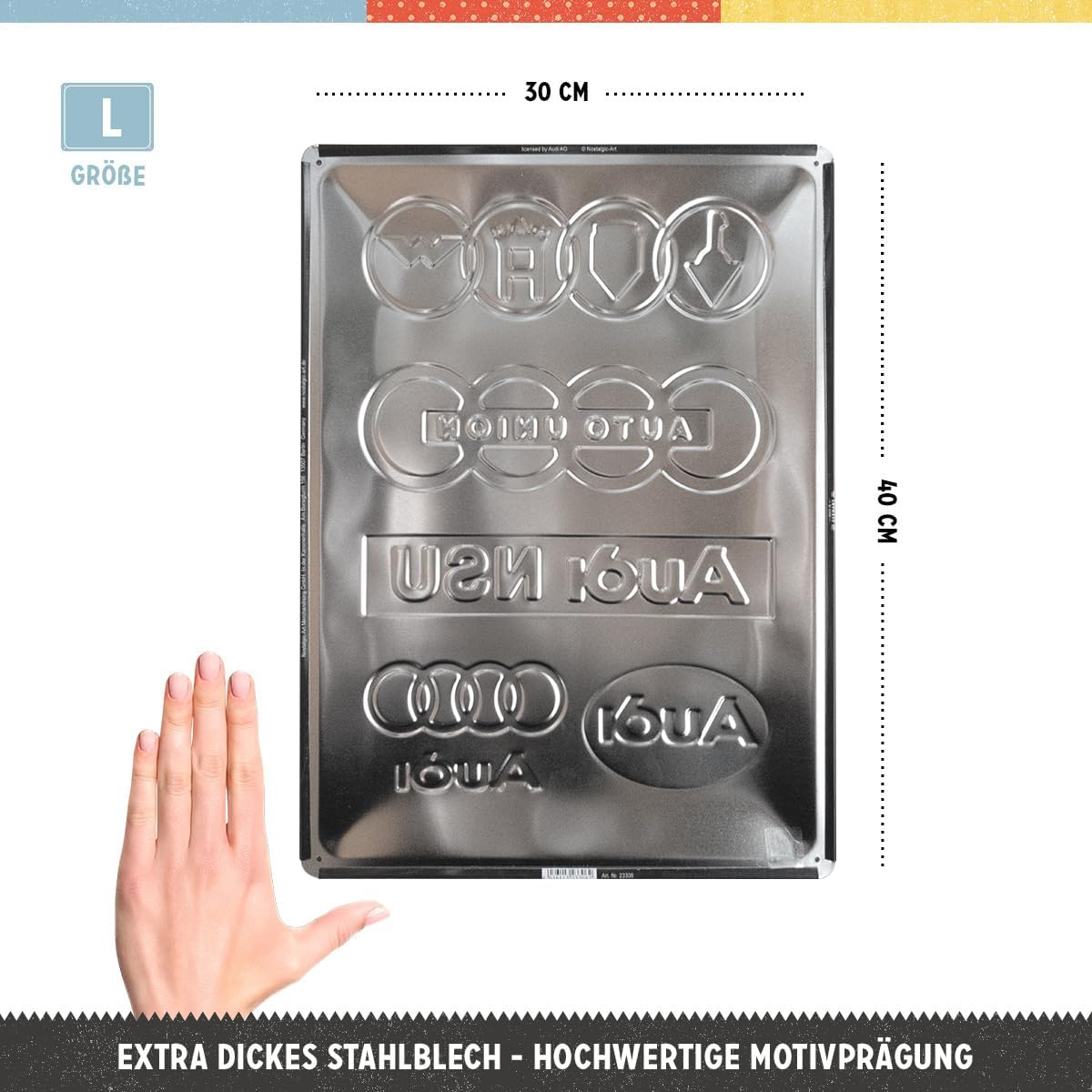 Placa 30x40 Audi - Logo Evolution - Evolutia Siglei [2]