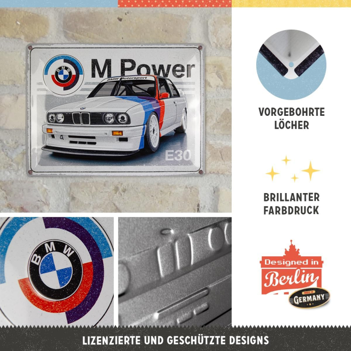Placa 30x40 BMW Motorsport M Power E30 [3]