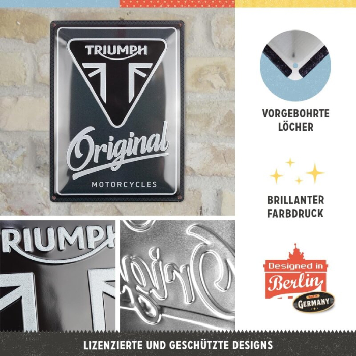 Placa 30x40 Triumph - Original Motorcycles - Motociclete Autentice [3]