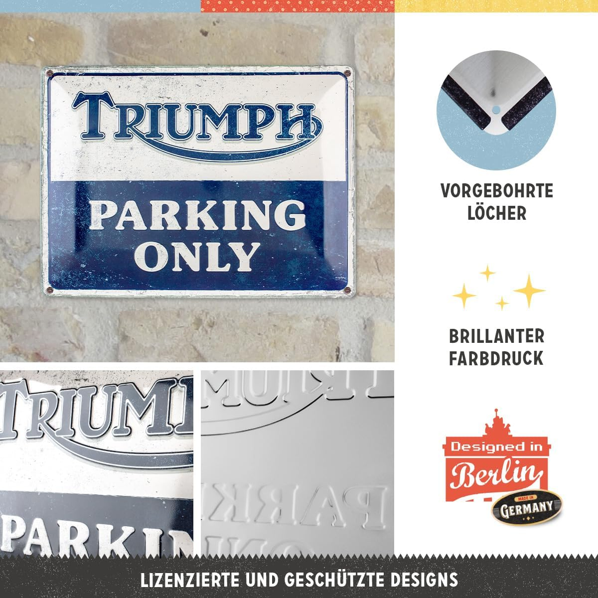 Placa 30x40 Triumph - Parking Only - Parcare doar pentru Triumph [3]