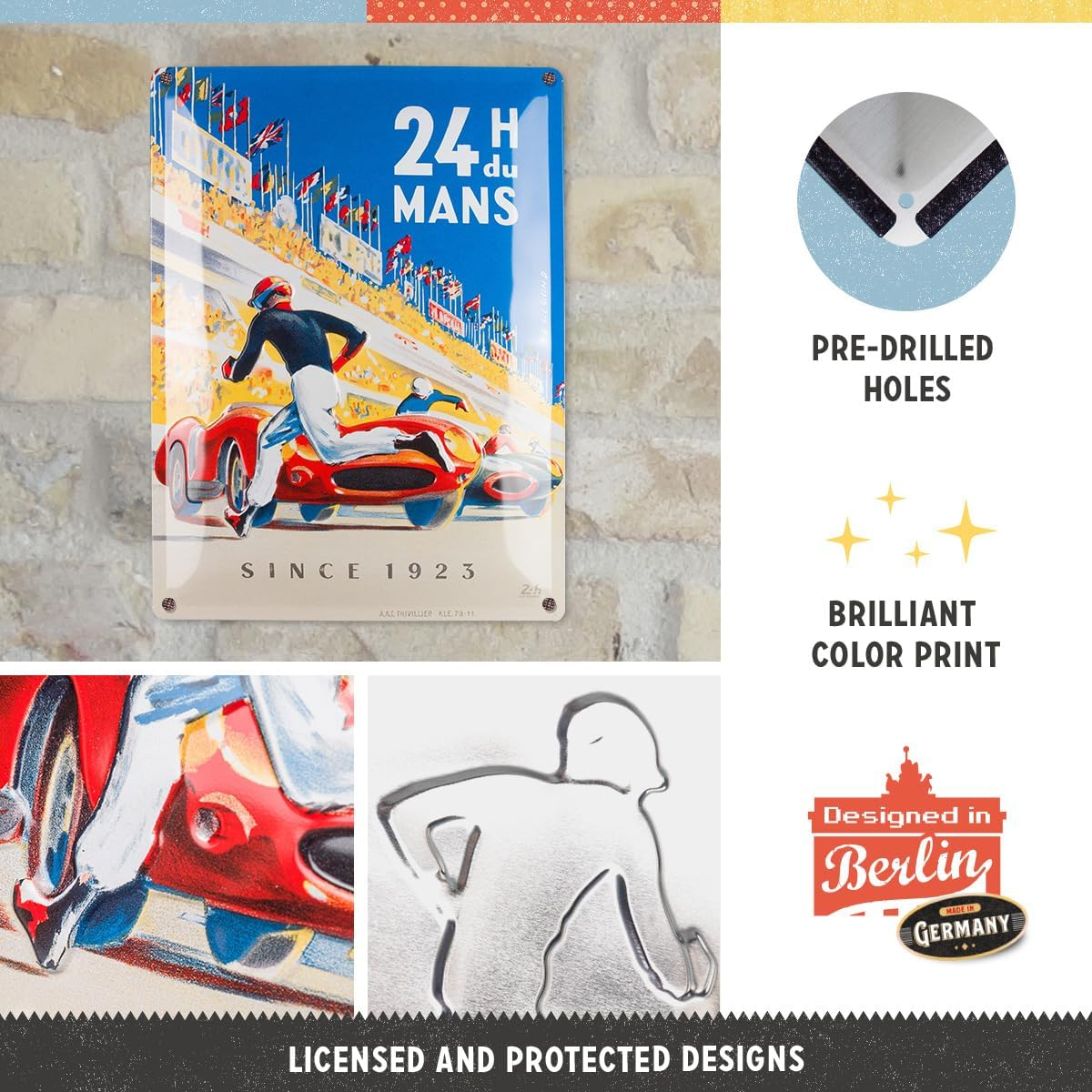 Placa decor 30x40 24h Le Mans Racing Afis Albastru [3]