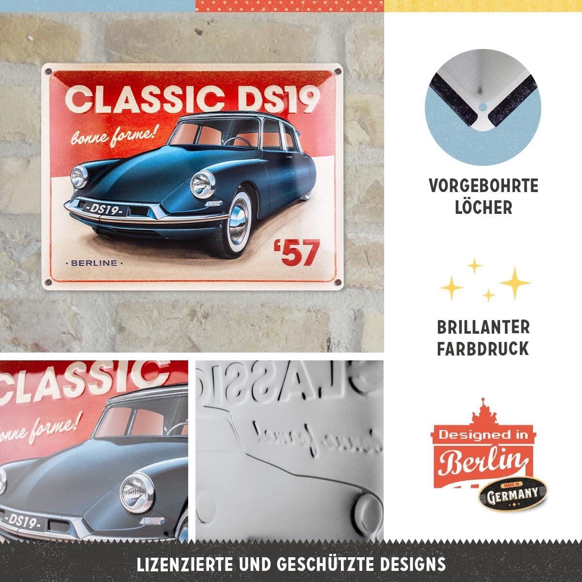 Placa decor 30x40 Citroen DS Classic DS19 Berline [3]