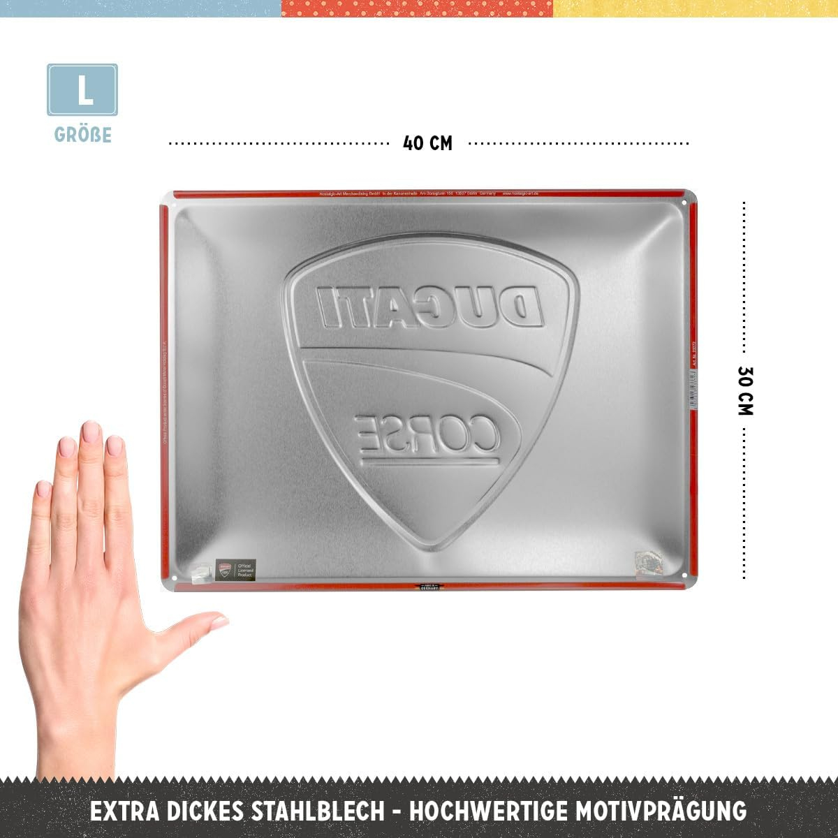 Placa decor 30x40 Ducati Corse Logo Steag de curse [2]