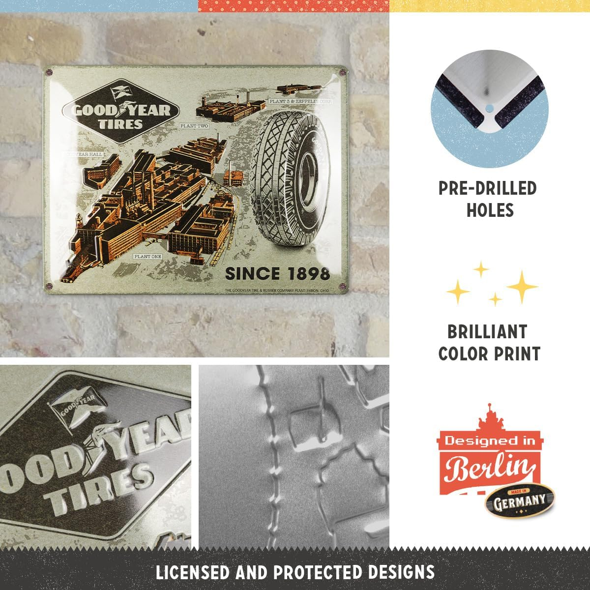 Placa decor 30x40 Goodyear Factories since 1898 - Fabrica Goodyear din 1898 [3]