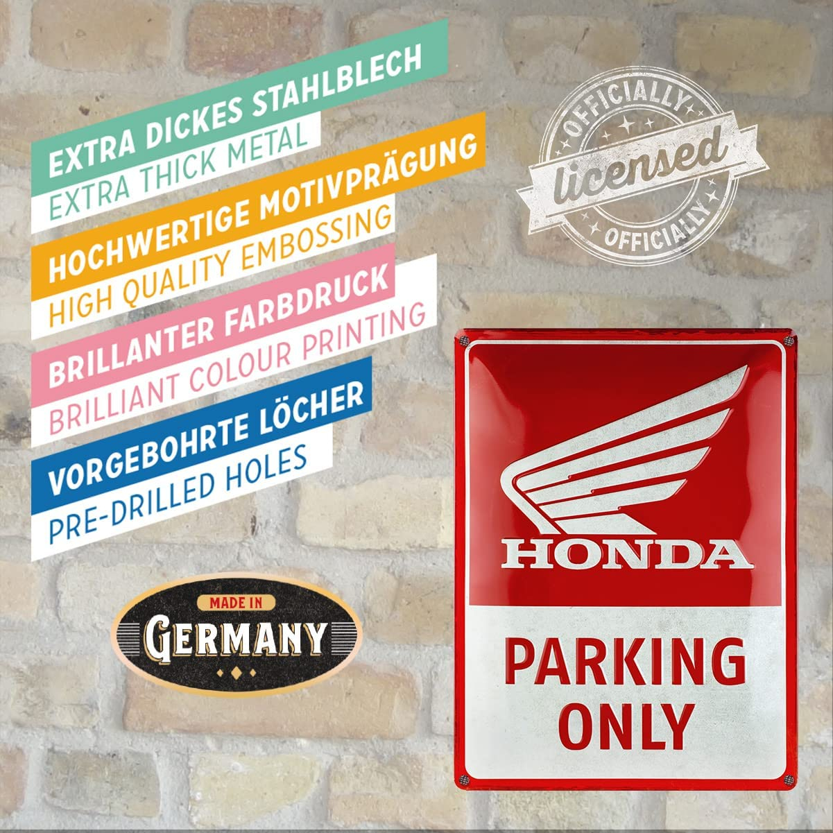 Placa decor 30x40 Honda MC - Parking Only - Parcare doar pentru Honda [4]