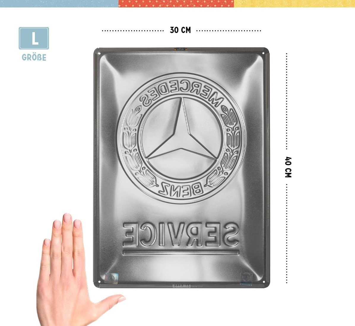 Placa decor 30x40 Mercedes-Benz - Service Emblema Albastra [2]