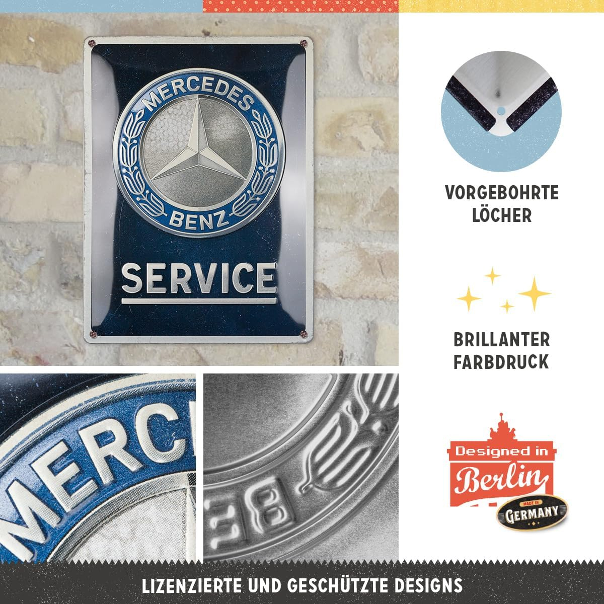 Placa decor 30x40 Mercedes-Benz - Service Emblema Albastra [3]