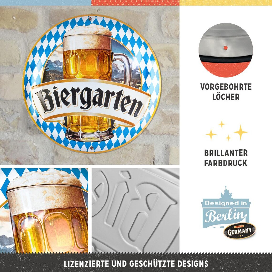Placa decor 35cm Biergarten [3]