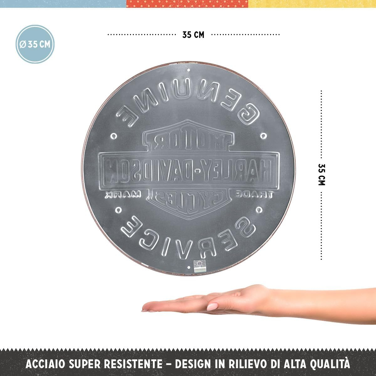 Placa decor 35cm Harley-Davidson - Genuine Service [2]