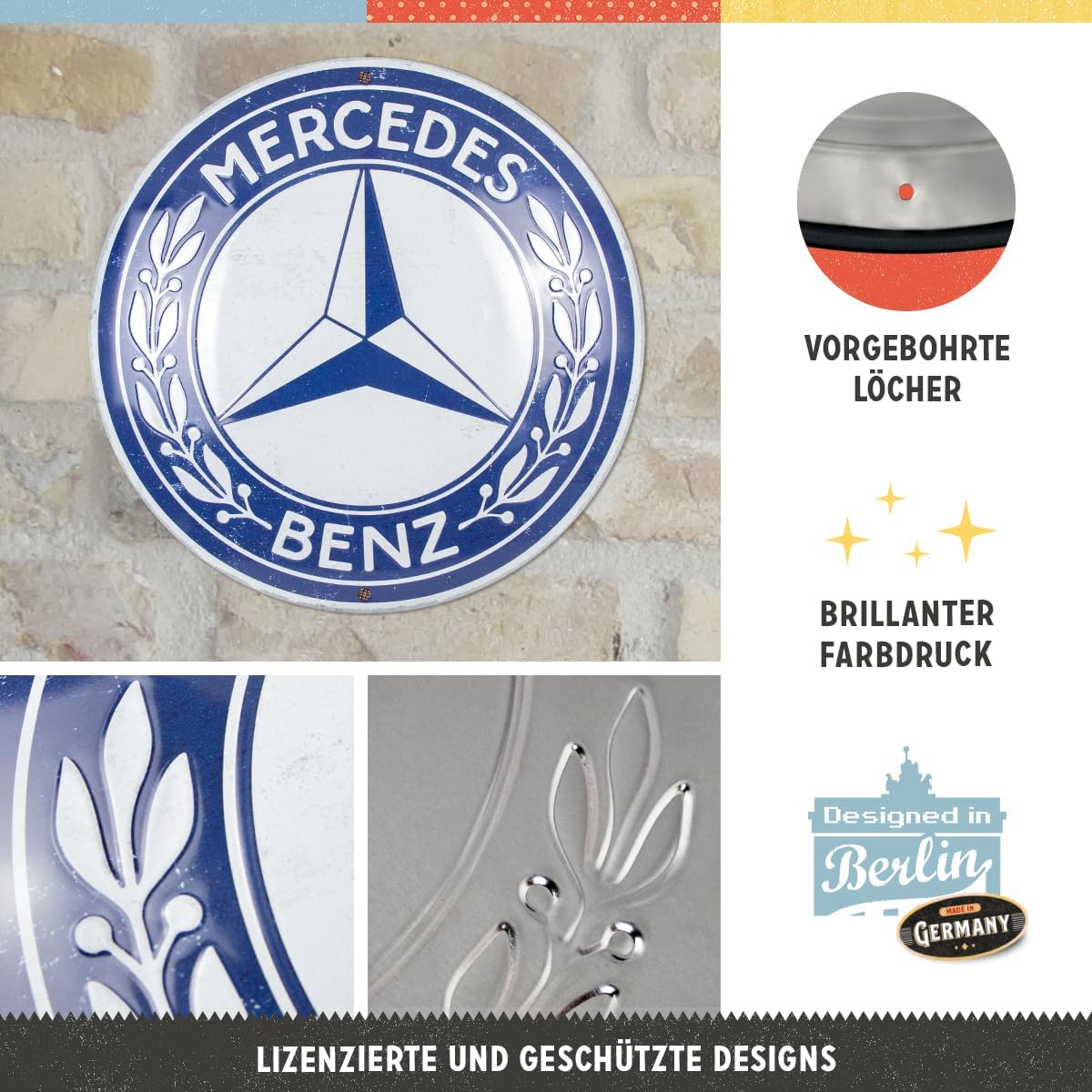 Placa decor 35cm Mercedes Benz Logo [3]