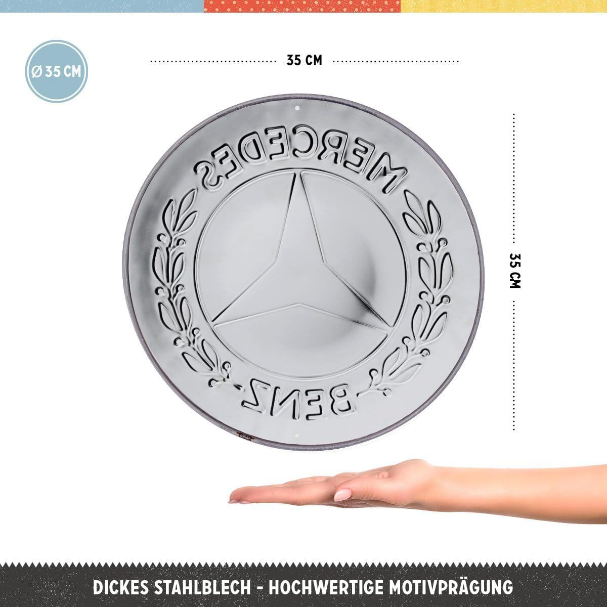 Placa decor 35cm Mercedes Benz Logo [2]