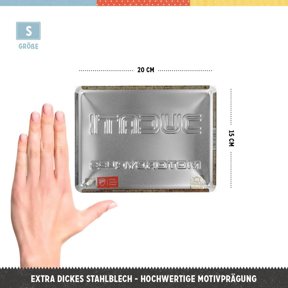 Placa decor metalica 15x20 Ducati Italy Giugiaro Logo [2]