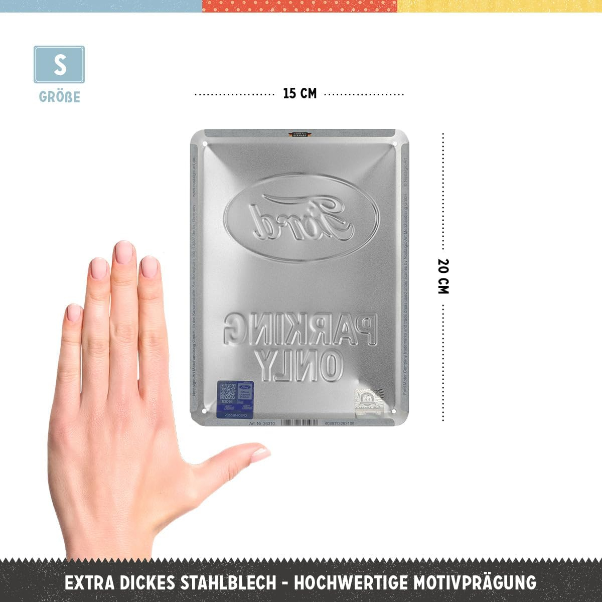 Placa decor metalica 15x20 Ford - Parking Only - Parcare numai pentru ford [2]