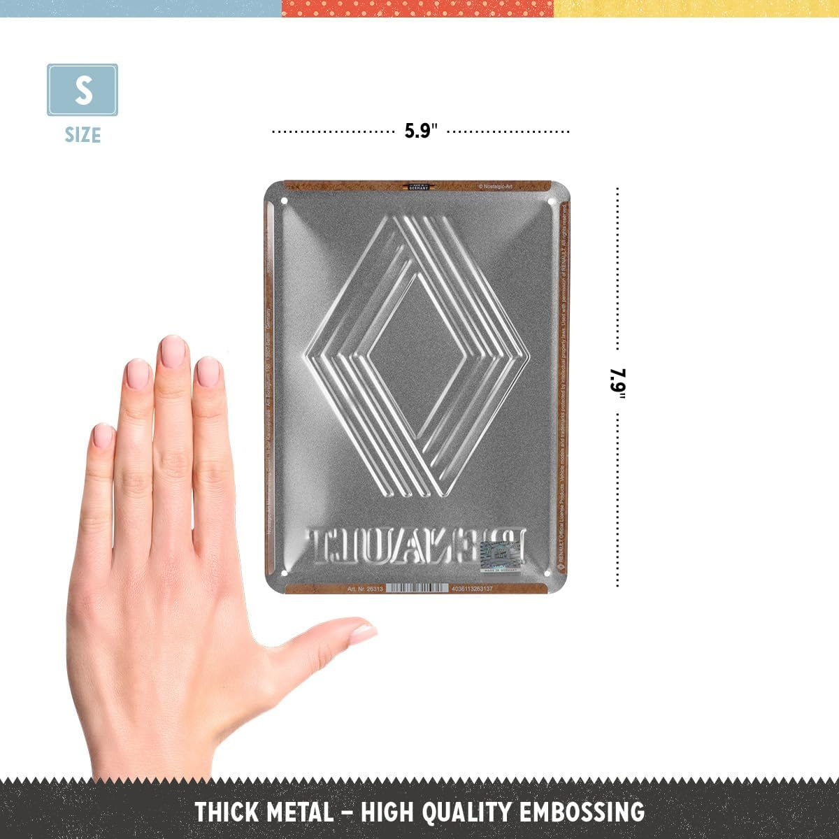 Placa decor metalica 15x20 Renault Logo 1972 [2]