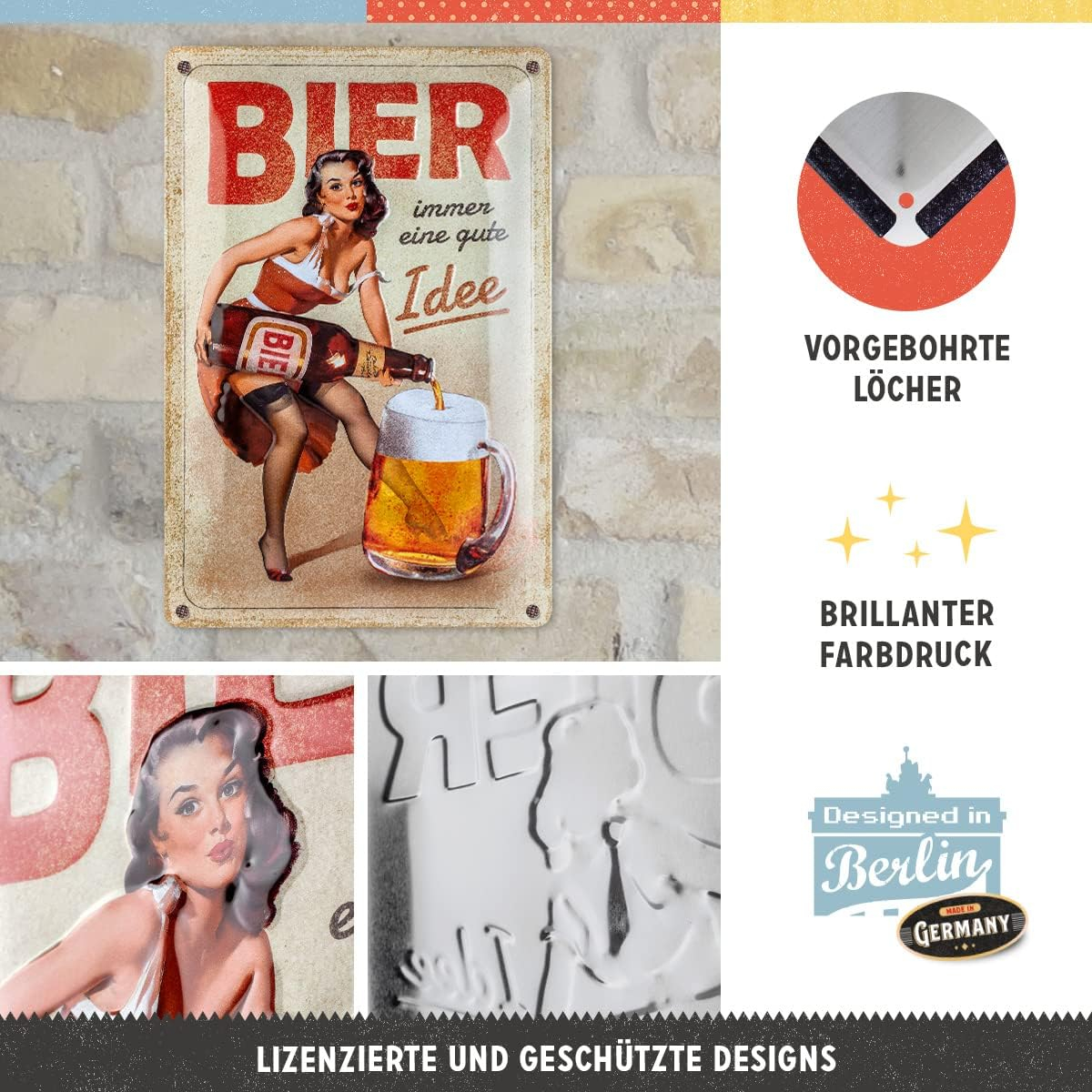 Placa decor metalica 20x30 Bier - Immer eine gute Idee - Special Edition [3]