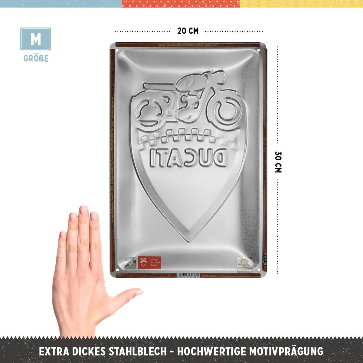Placa decor metalica 20x30 Ducati Meccanica Bologna - Fabrica mecanica din Bologna [2]