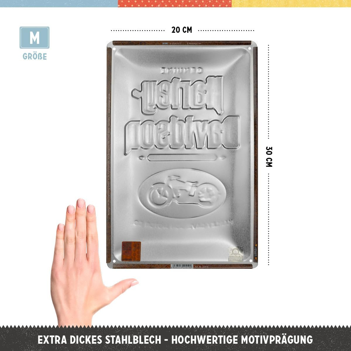 Placa decor metalica 20x30 Harley-Davidson Genuine Motorcycles Milwaukee - Motociclete autentice din Milwaukee [2]