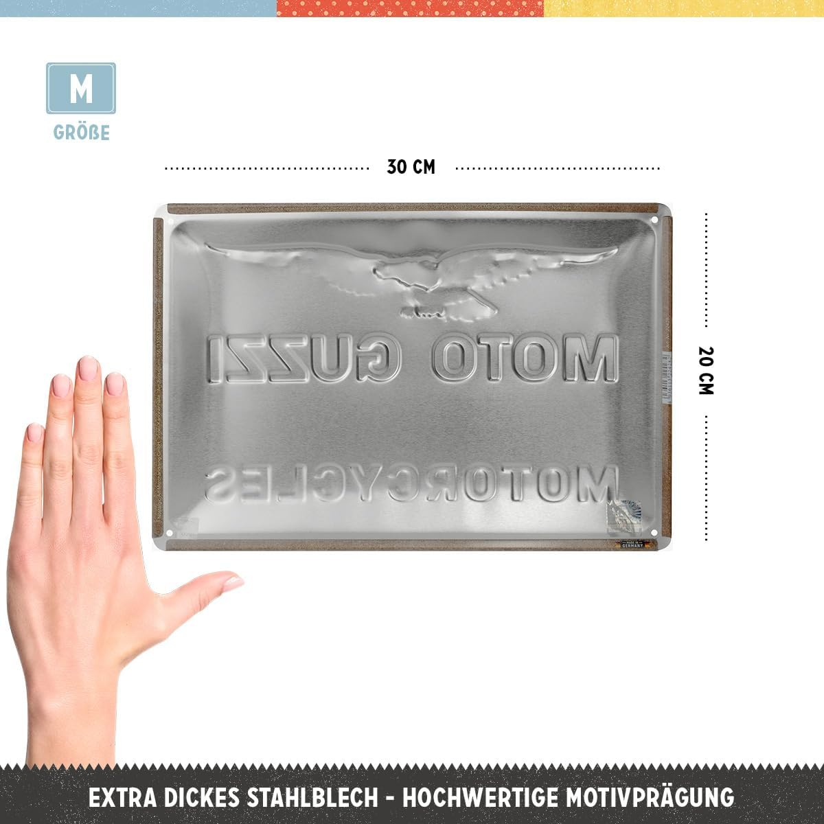 Placa decor metalica 20x30 Moto Guzzi Motorcycles Italia [2]