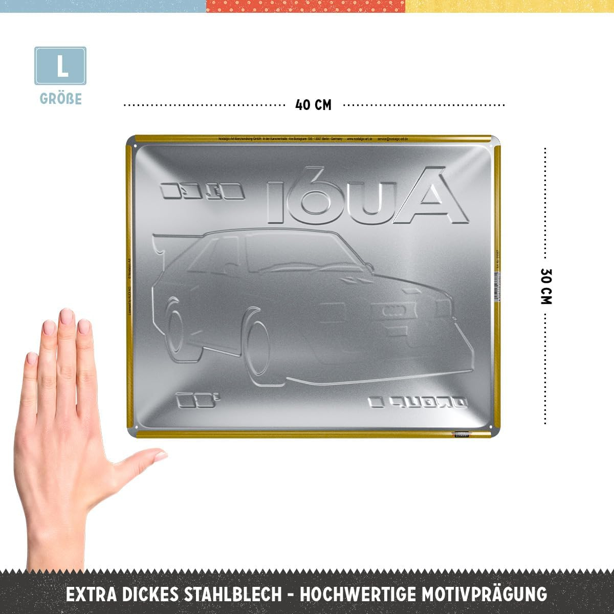 Placa decor metalica 30x40cm, Audi Sport quattro - S1 E2 Group B [2]